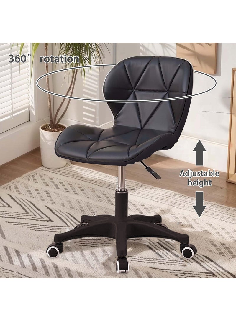 Taimi Ergonomic Desk Chair with Adjustable Height, Computer Chair with Swivel Wheels, Study Chair, Stylish Design Chair Padded with Soft Cushion and High Density Rebound Sponge - Black - Image 4